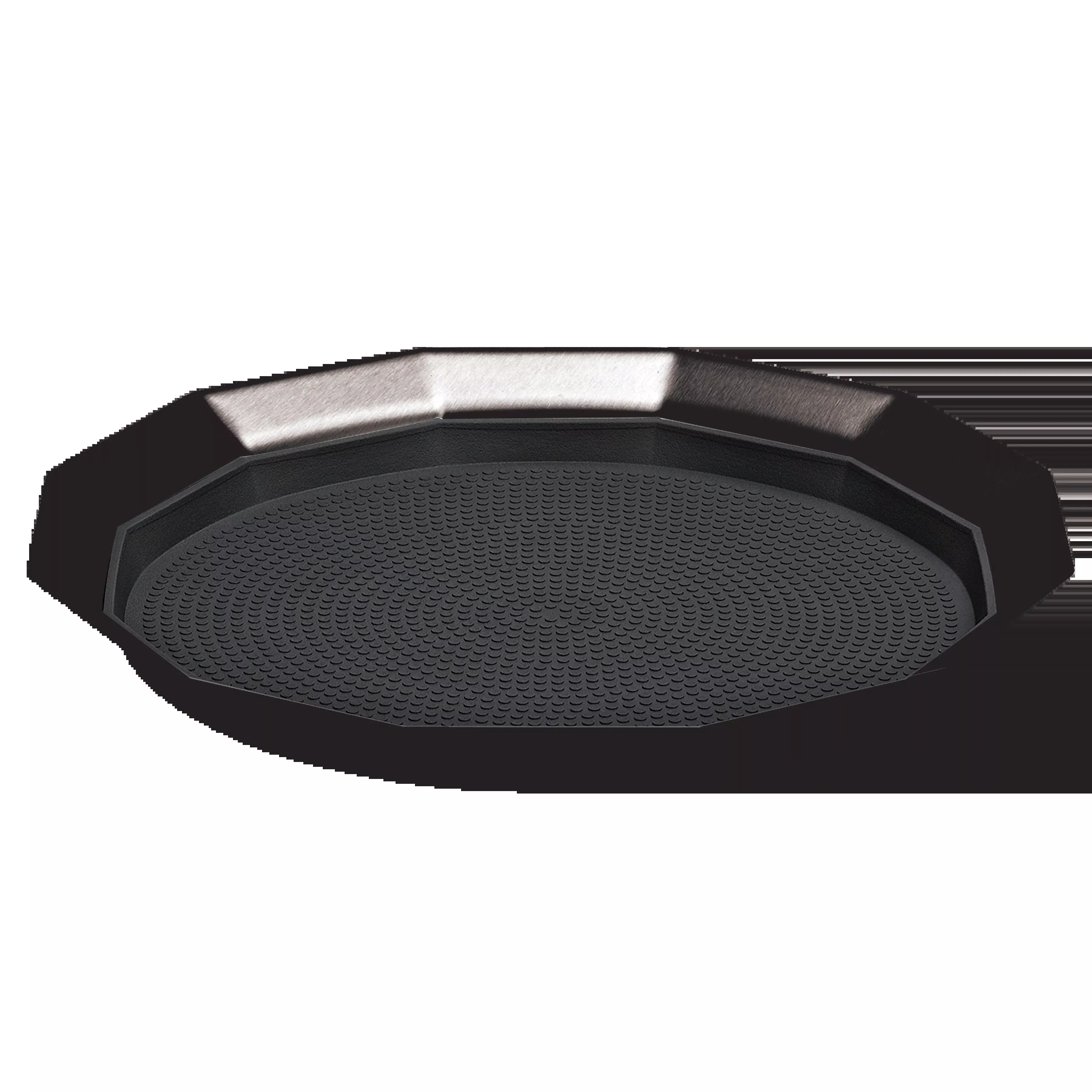 12-Sided 11 in. Small Non-Slip Serving Tray in Black Onyx