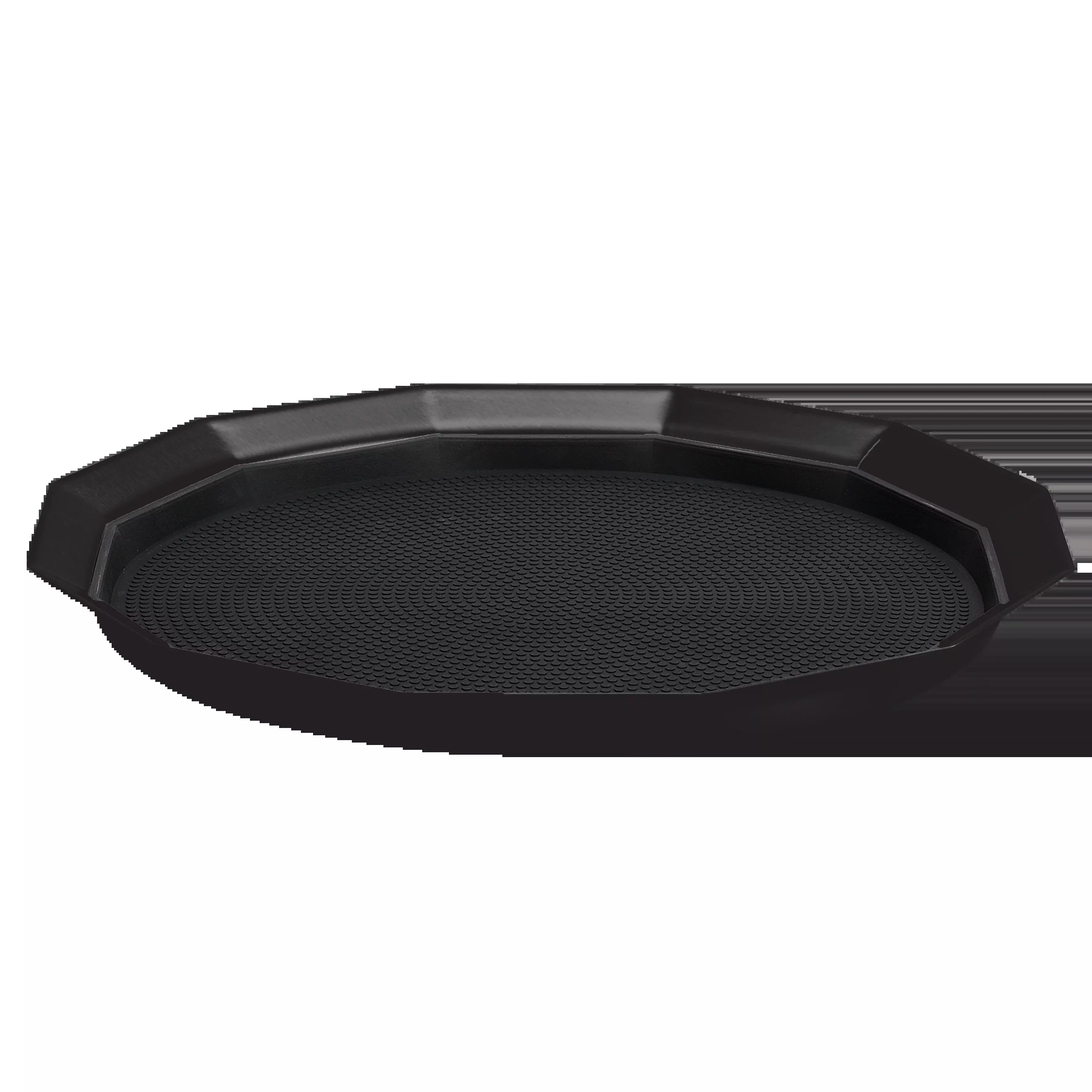 12-Sided 14 in. Medium Non-Slip Serving Tray in Black Onyx