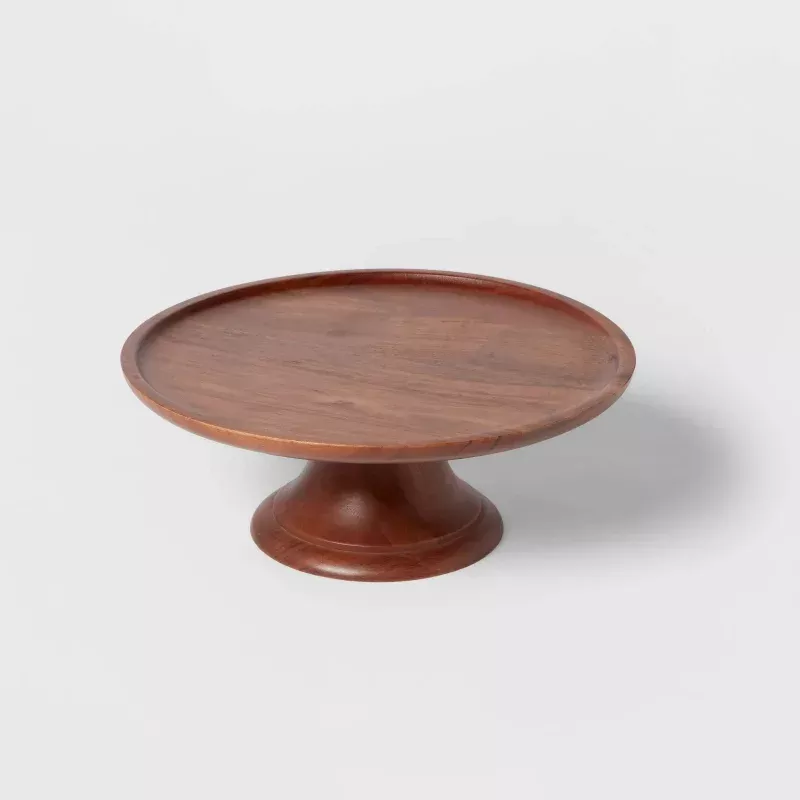 12" Wood Tall Cake Stand