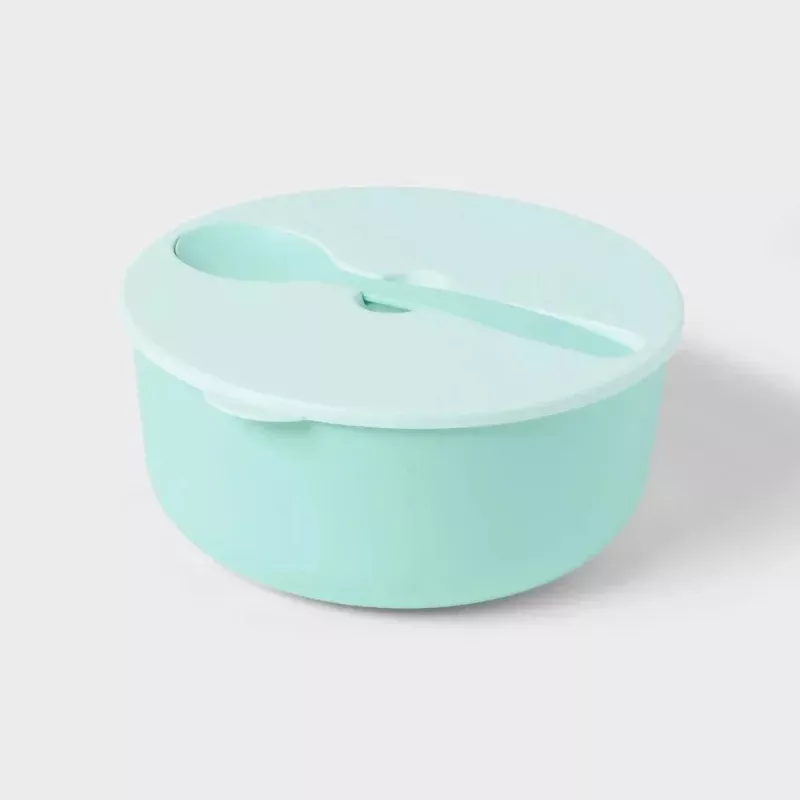 128.5oz Lidded Serve Bowl with Utensil - Mint