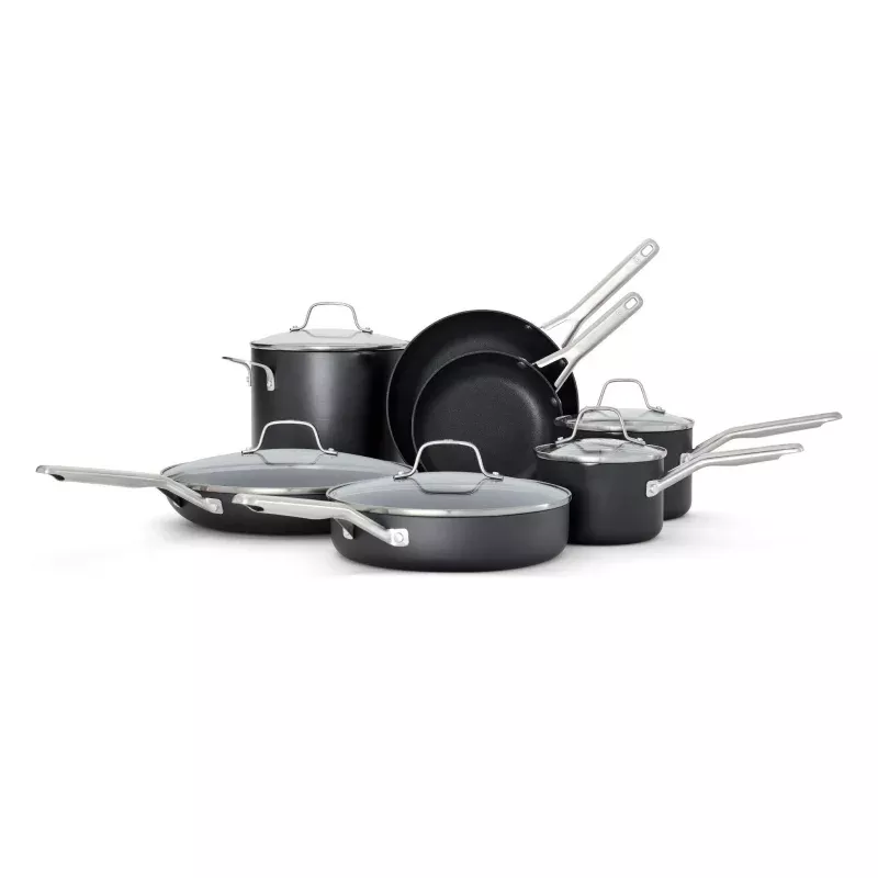12pc Hard Anodized Aluminum Nonstick Cookware Set