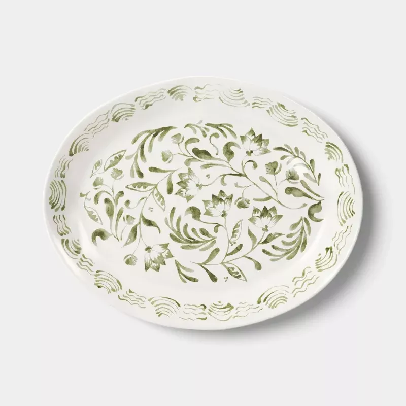 15"x12" Aralia Platter Hand Painted - Threshold