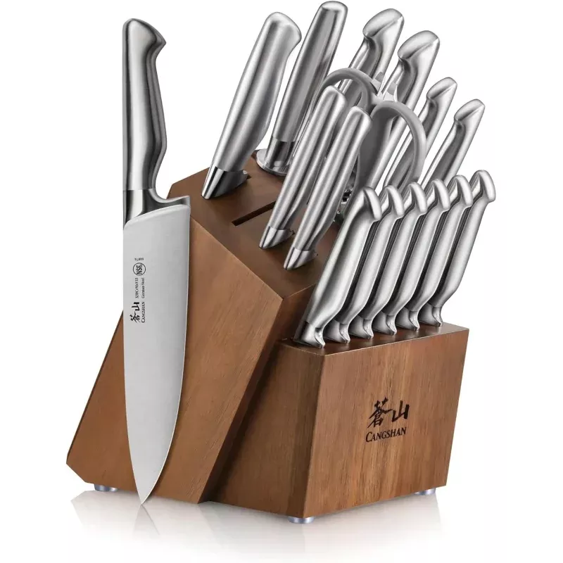 17-Piece Knife Block Set - Brown
