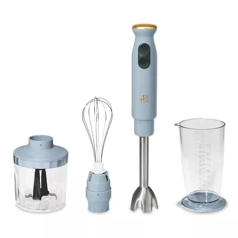 2-Speed Immersion Blender with Chopper & Measuring Cup - Blue
