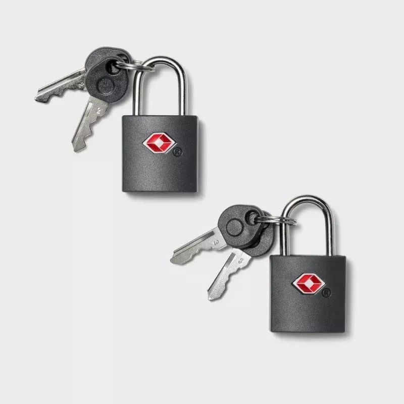 2pk Key Luggage Locks - Gray