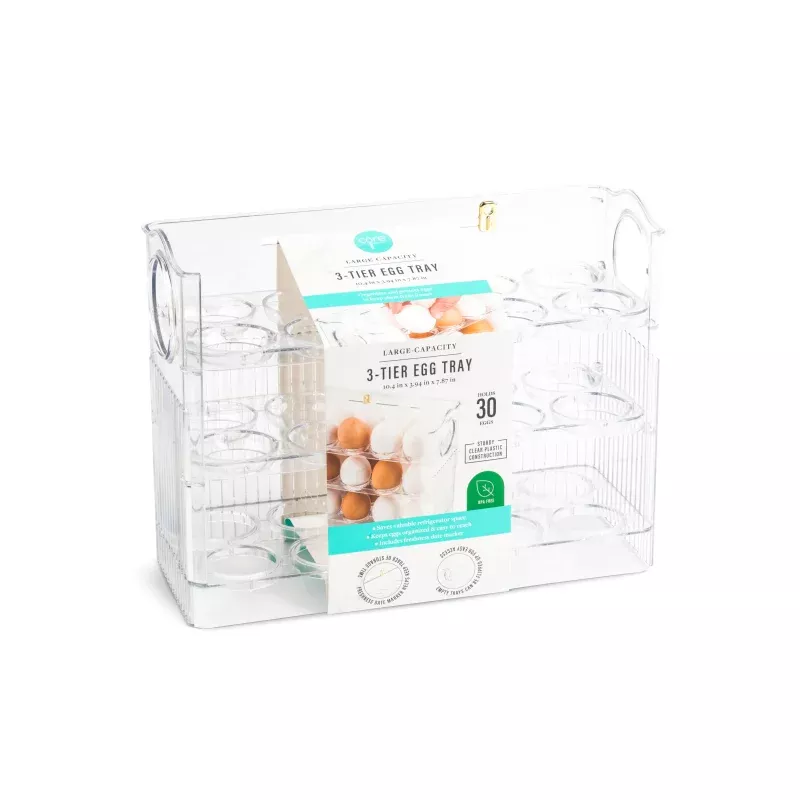 3 Tier 30-Egg Tray - Clear