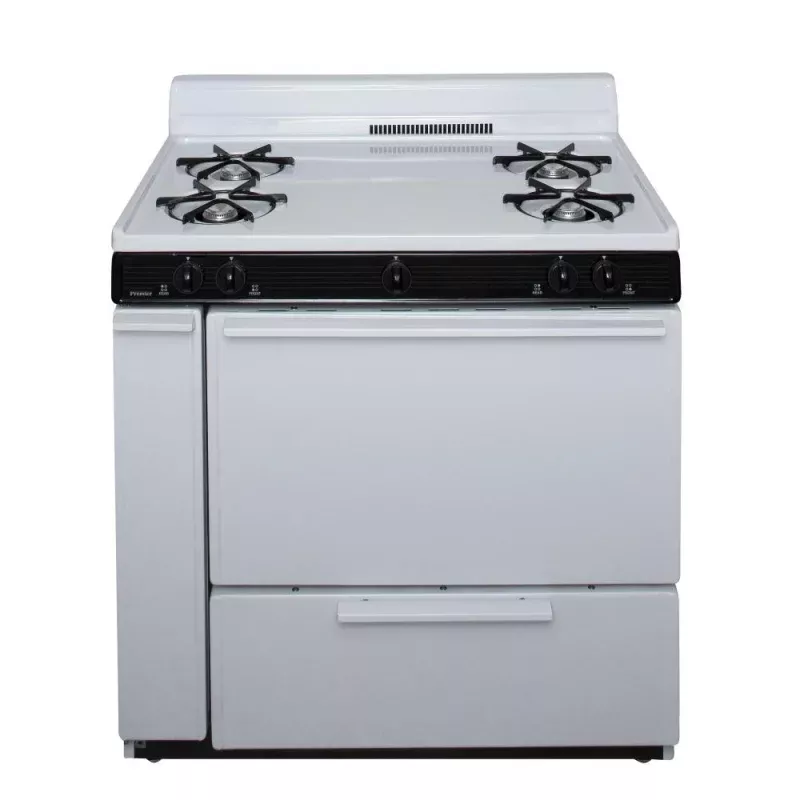 36 in. Freestanding Battery-Generated Spark Ignition Gas Range in White