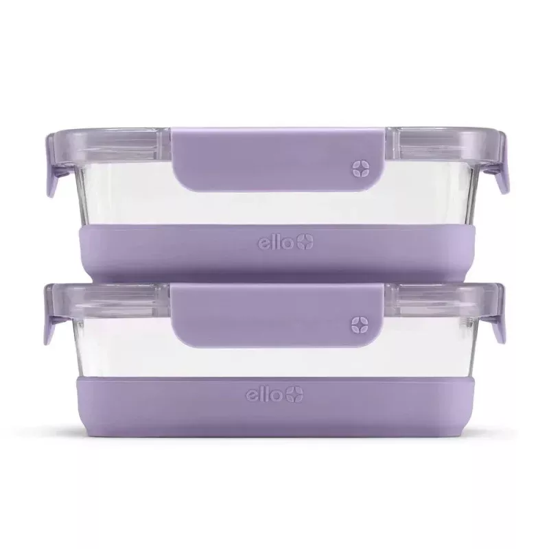 4pc 3.4c Glass Refresh Food Storage Container Set - purple