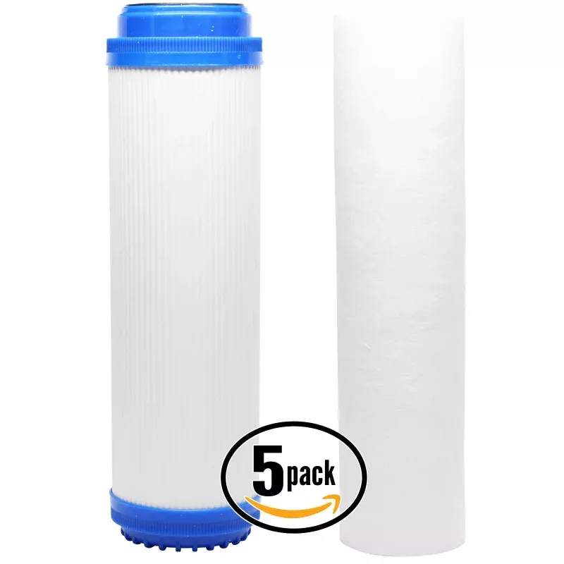 5-Pack Replacement Filter Kit for GE GX1S01R RO System - Includes Polypropylene Sediment Filter & Granular Activated Carbon Filter