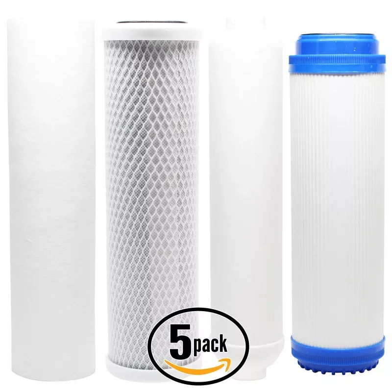 5-Pack Replacement Filter Kit for Proline Proline Five RO System - Includes Carbon Block Filter, PP Sediment Filter, GAC Filter & Inline Filter Cartridge