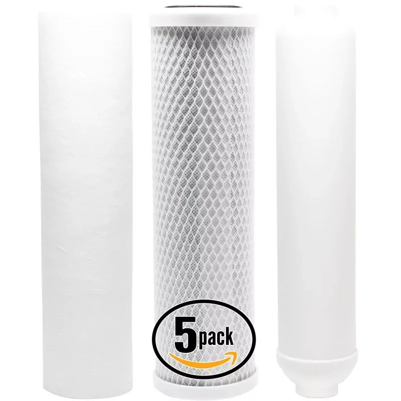 5-Pack Replacement Filter Kit for Rainsoft 9591 RO System - Includes Carbon Block Filter, PP Sediment Filter & Inline Filter Cartridge