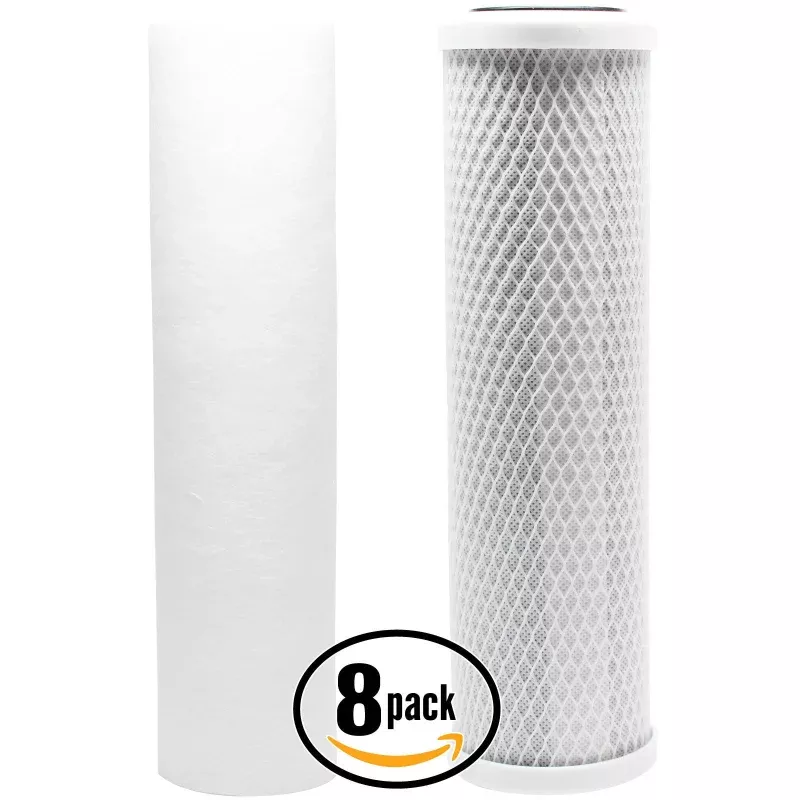 8-Pack Replacement Filter Kit for Captive Purity CP1333 RO System - Includes Carbon Block Filter & PP Sediment Filter