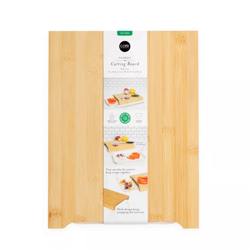 Bamboo Cutting Board with Tray