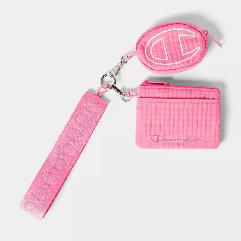 Card Holder and Keychain - Pink