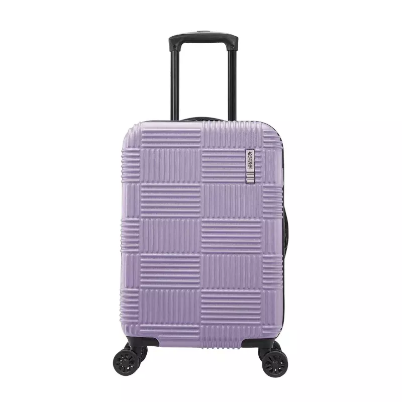 Checkered Hardside Carry On Spinner Suitcase - Soft Lilac