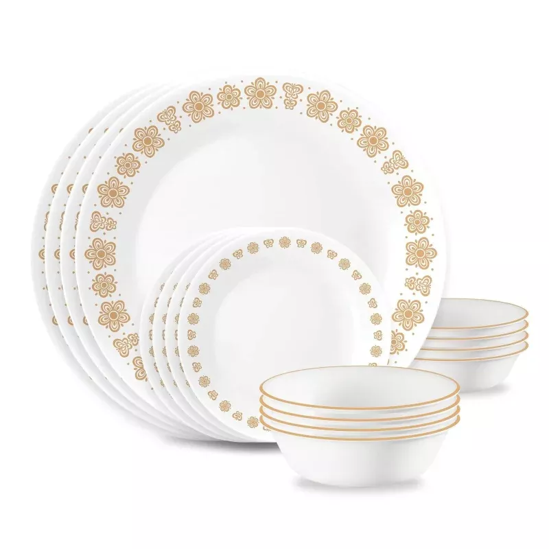 Corelle 16pc Butterfly Gold Dinnerware Set