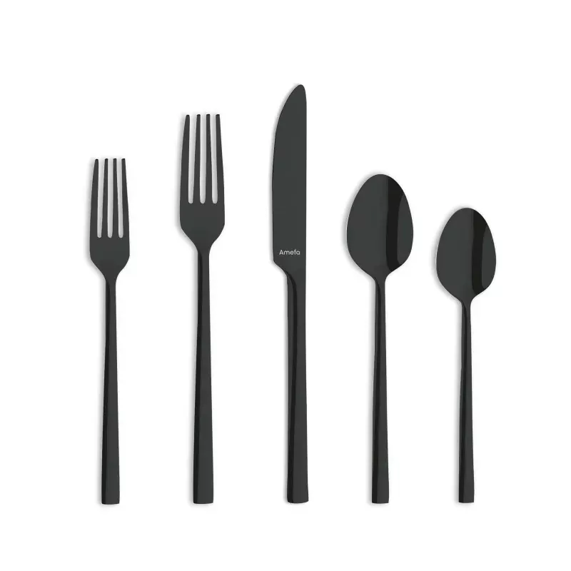 Dallas 20-Piece Flatware Set - Black