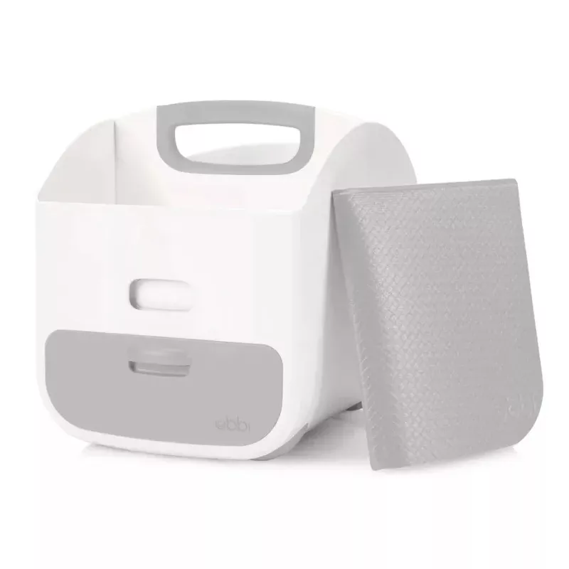 Diaper Caddy - White and Grey