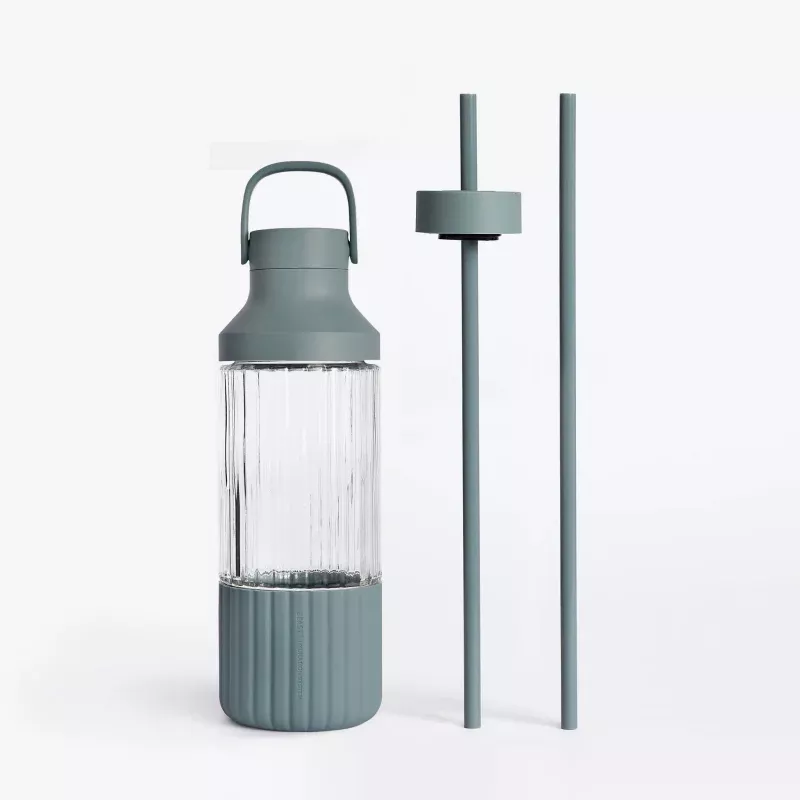 Dual Cap Glass Hydration Bottle - 25oz
