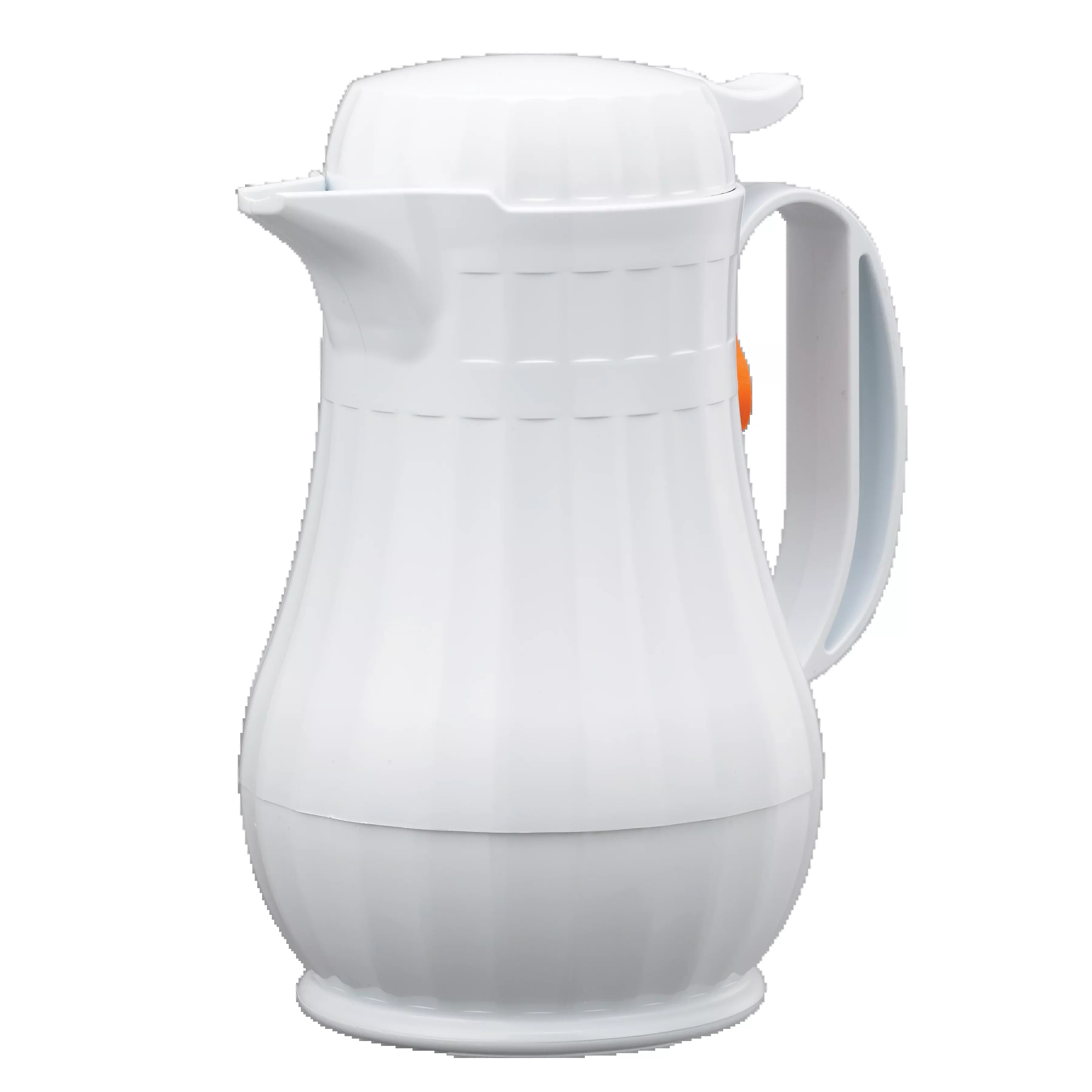 Eco-Serv™ Carafe 0.6-Liter Foam Lined Plastic Server with Push Button Lid in White