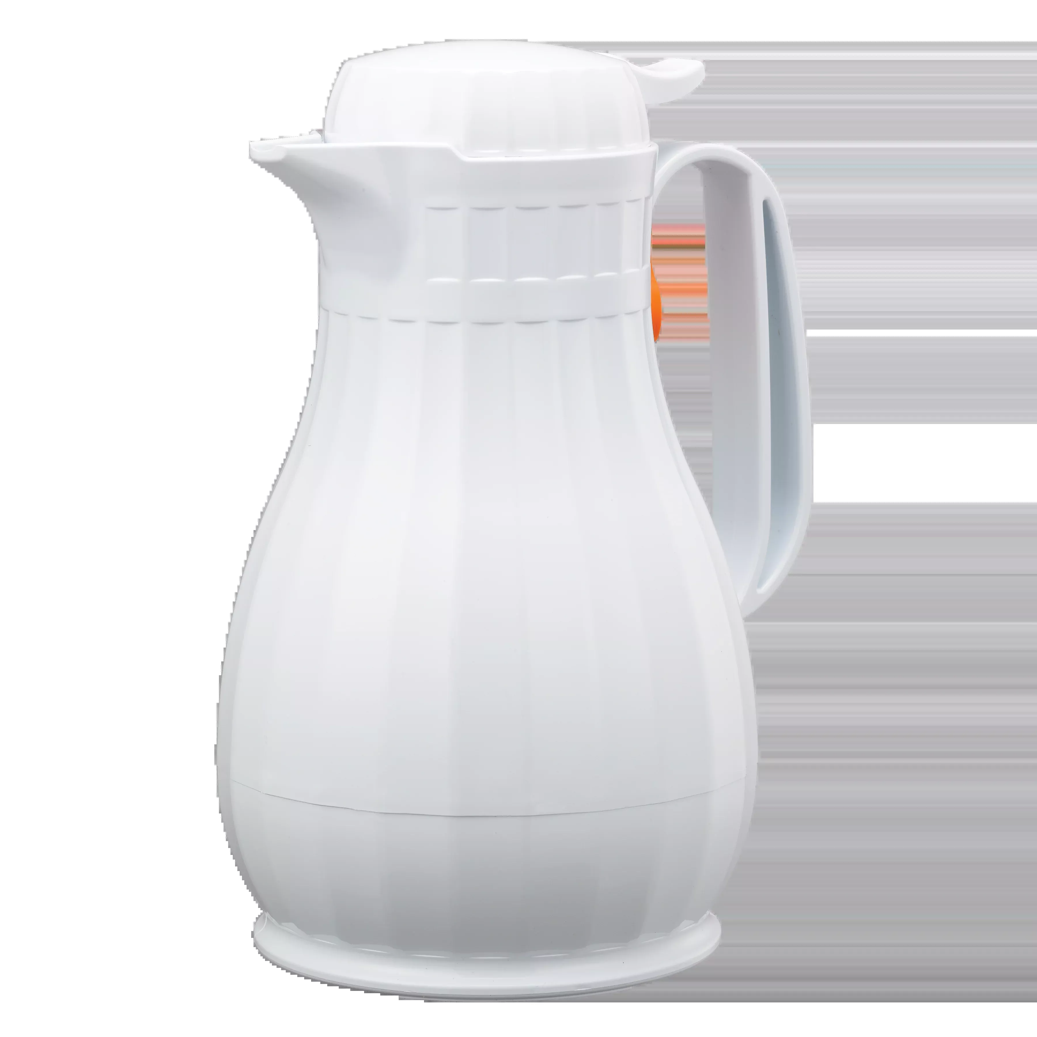 Eco-Serv™ Carafe 1.3-Liter Foam Lined Plastic Server with Push Button Lid in White