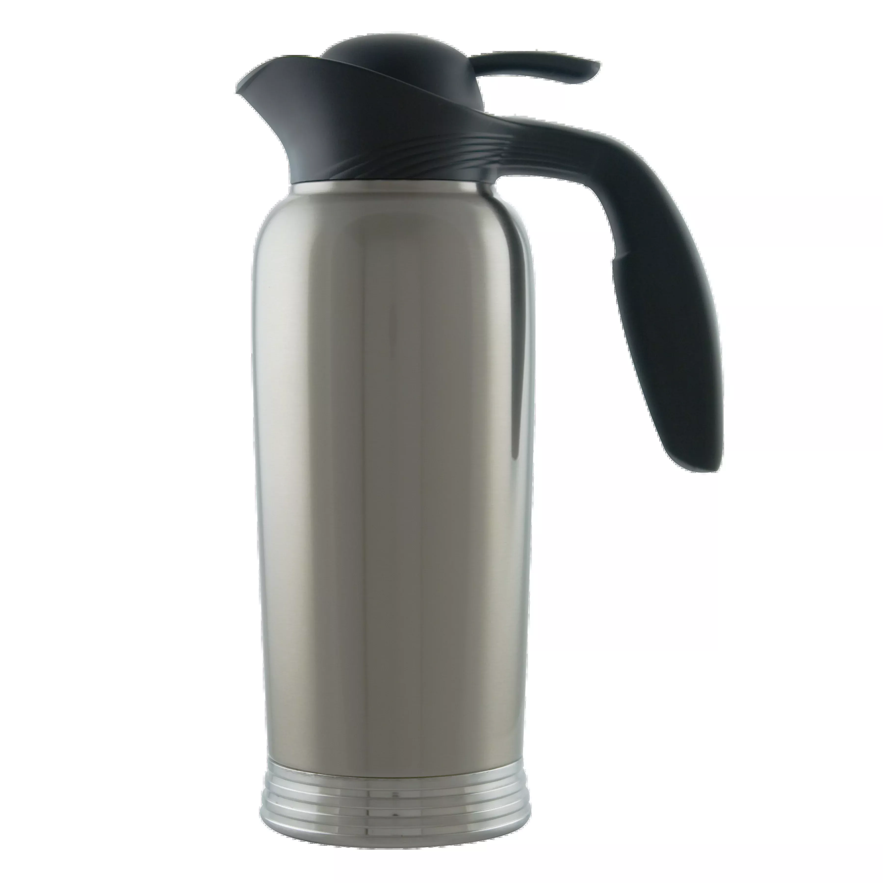 ErgoServ 1-Liter Stainless Vacuum Insulated Creamer with Push Button Lid in Brushed Stainless and Black