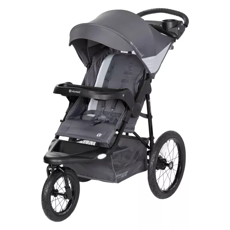 Expedition Zero Flat Stroller Jogger with LED Safety Lights - Dash Gray