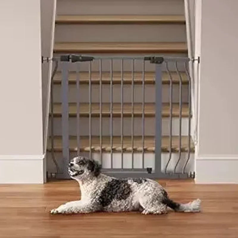 Extra Wide Dog Gate for Large Openings - Grey