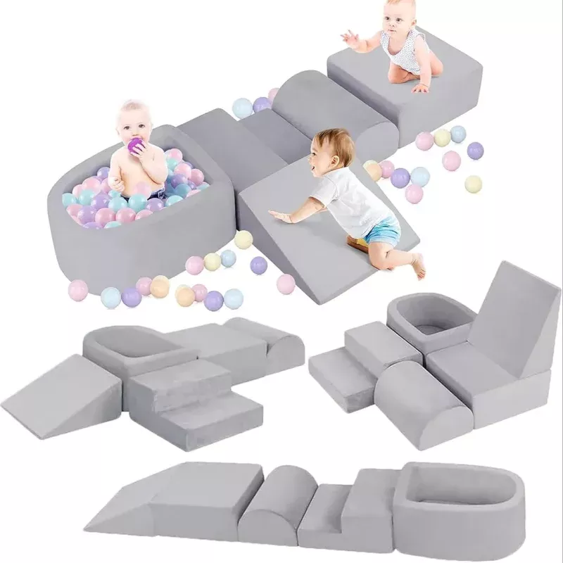 Foam Climbing Blocks for Toddlers 1-3 - Grey