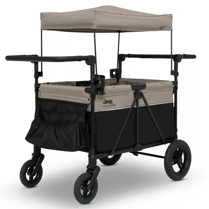 Gladiator 4-Seater Stroller Wagon by Delta Children - Black/Tan