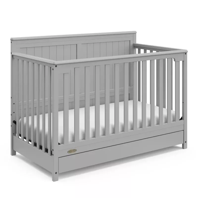 Hadley 5-in-1 Convertible Crib with Drawer - Pebble Gray
