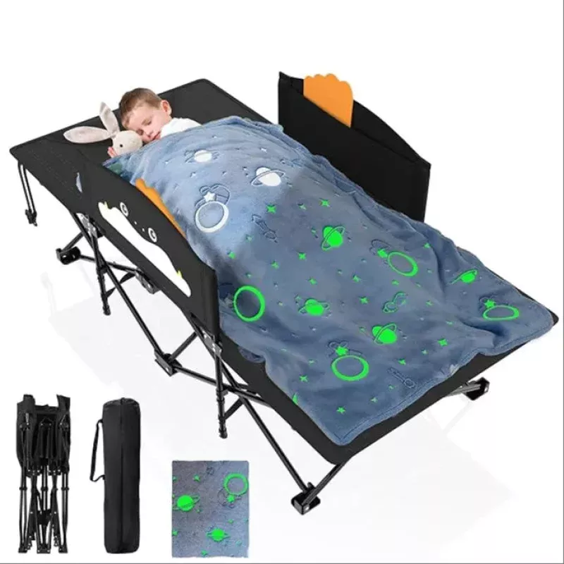 Kids Camping Cot With Guardrail