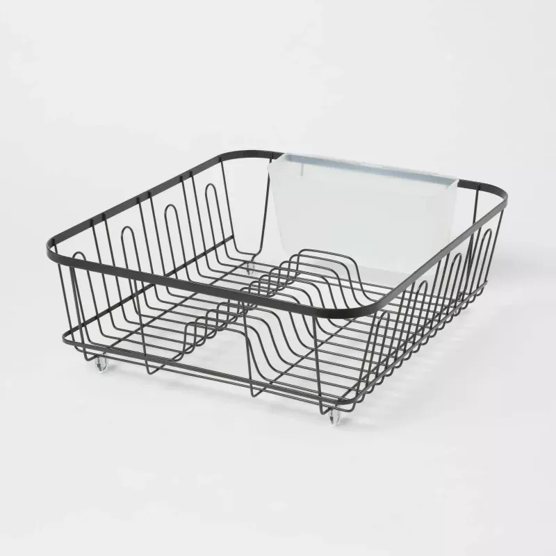 Large Steel Dish Drainer - Black