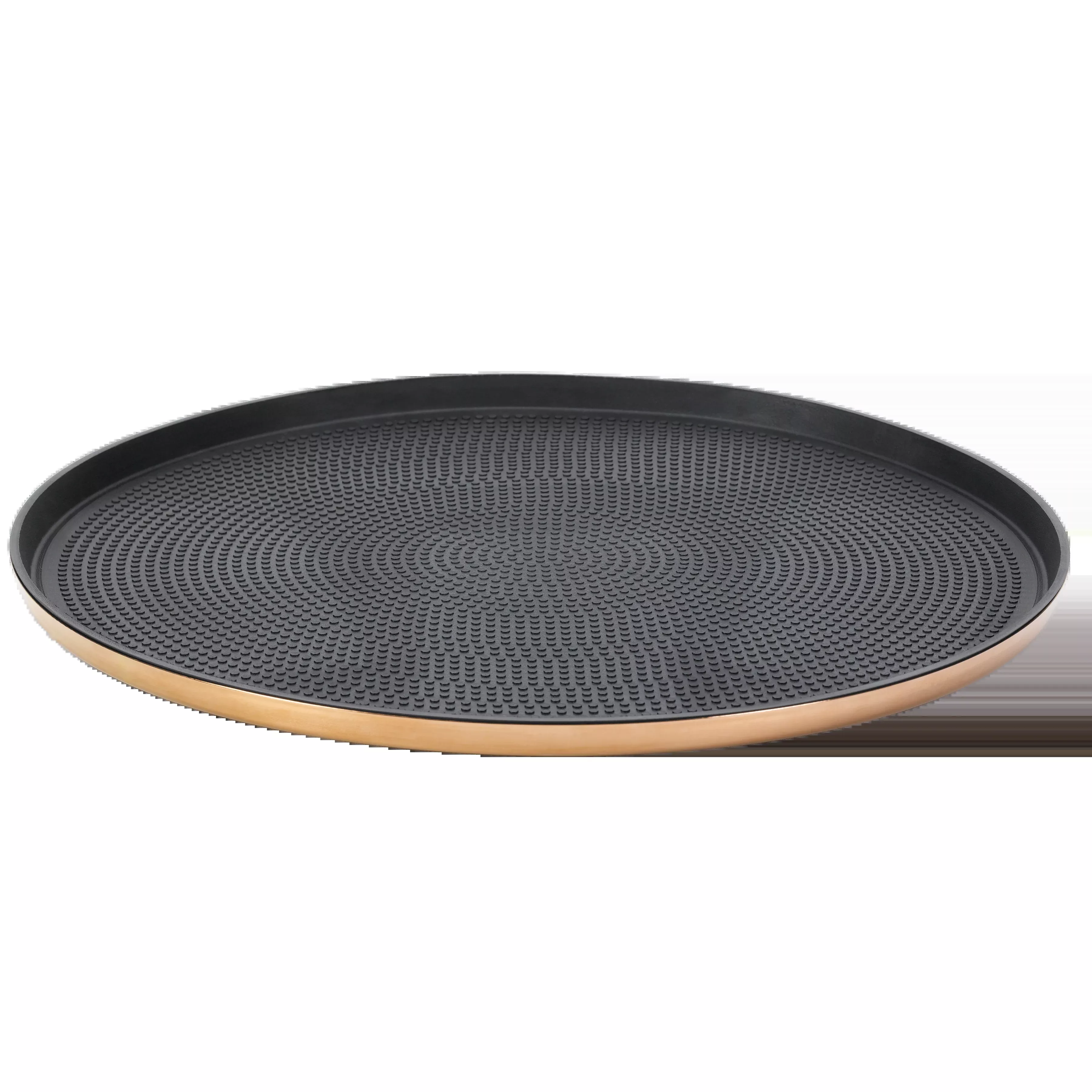 Modern Edge Large 14" Round Serving Tray in Rose Gold