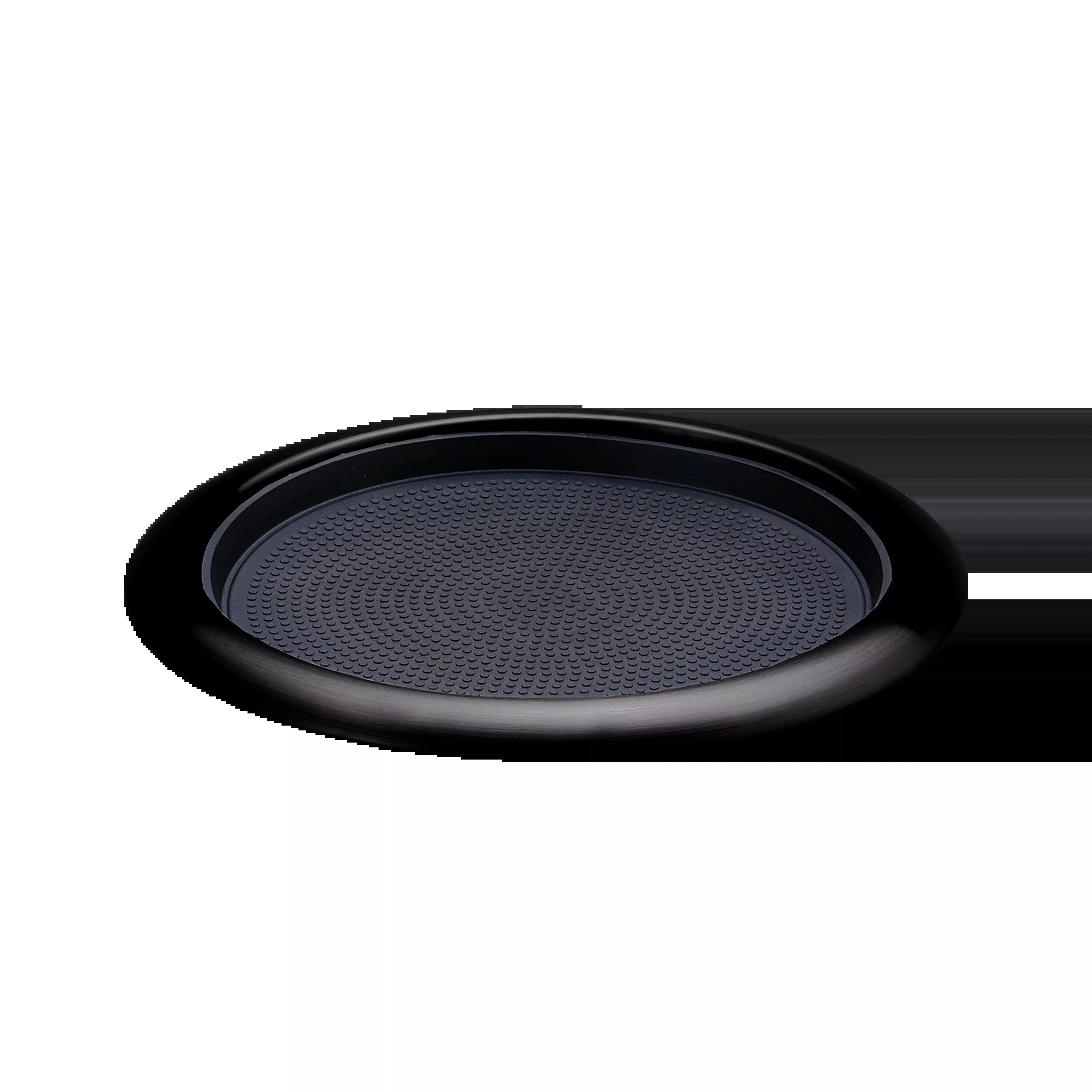 Non-Slip Removable Insert 11 in. Small Round Serving Tray in Black Onyx