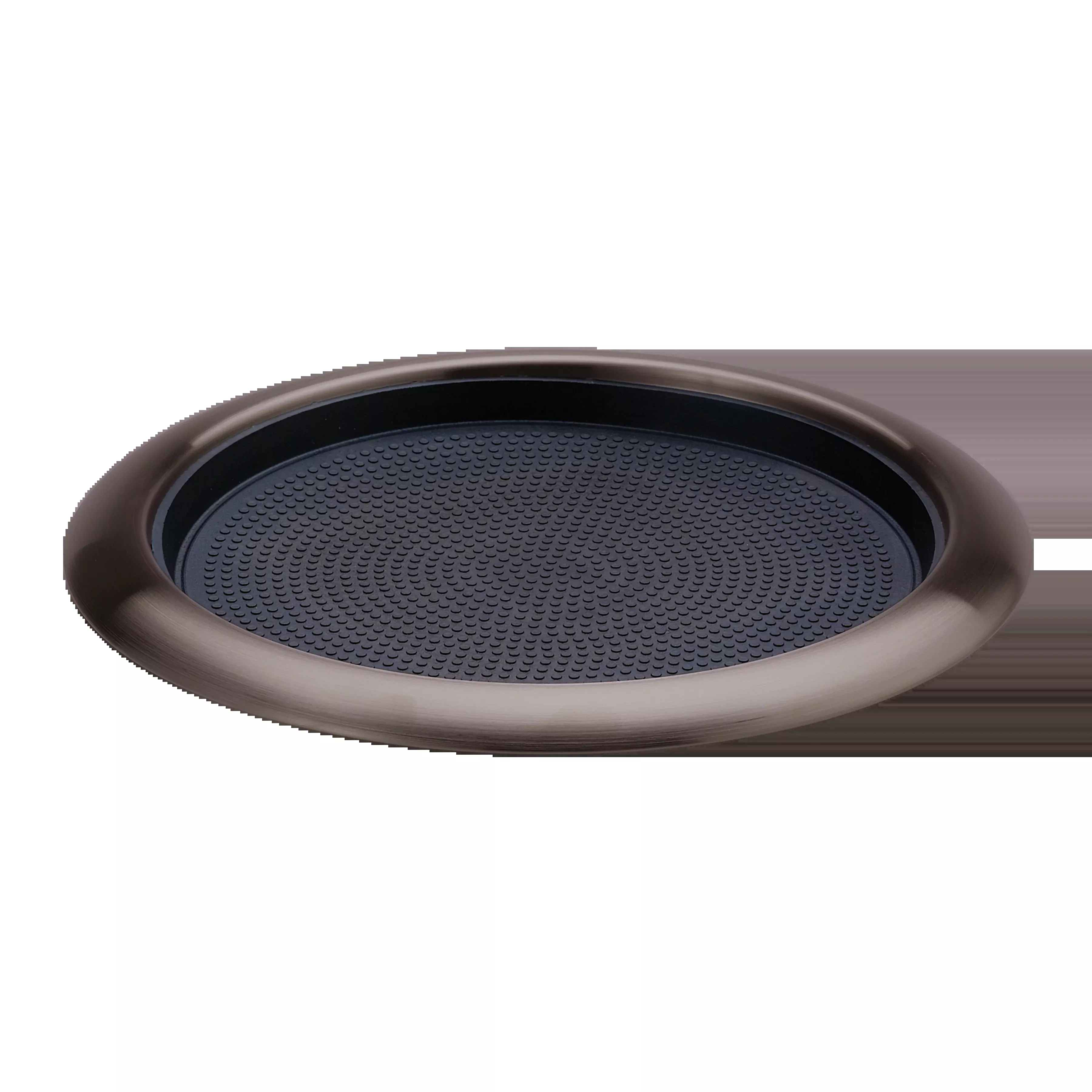 Non-Slip Removable Insert 11 in. Small Round Serving Tray in Dark Tungsten