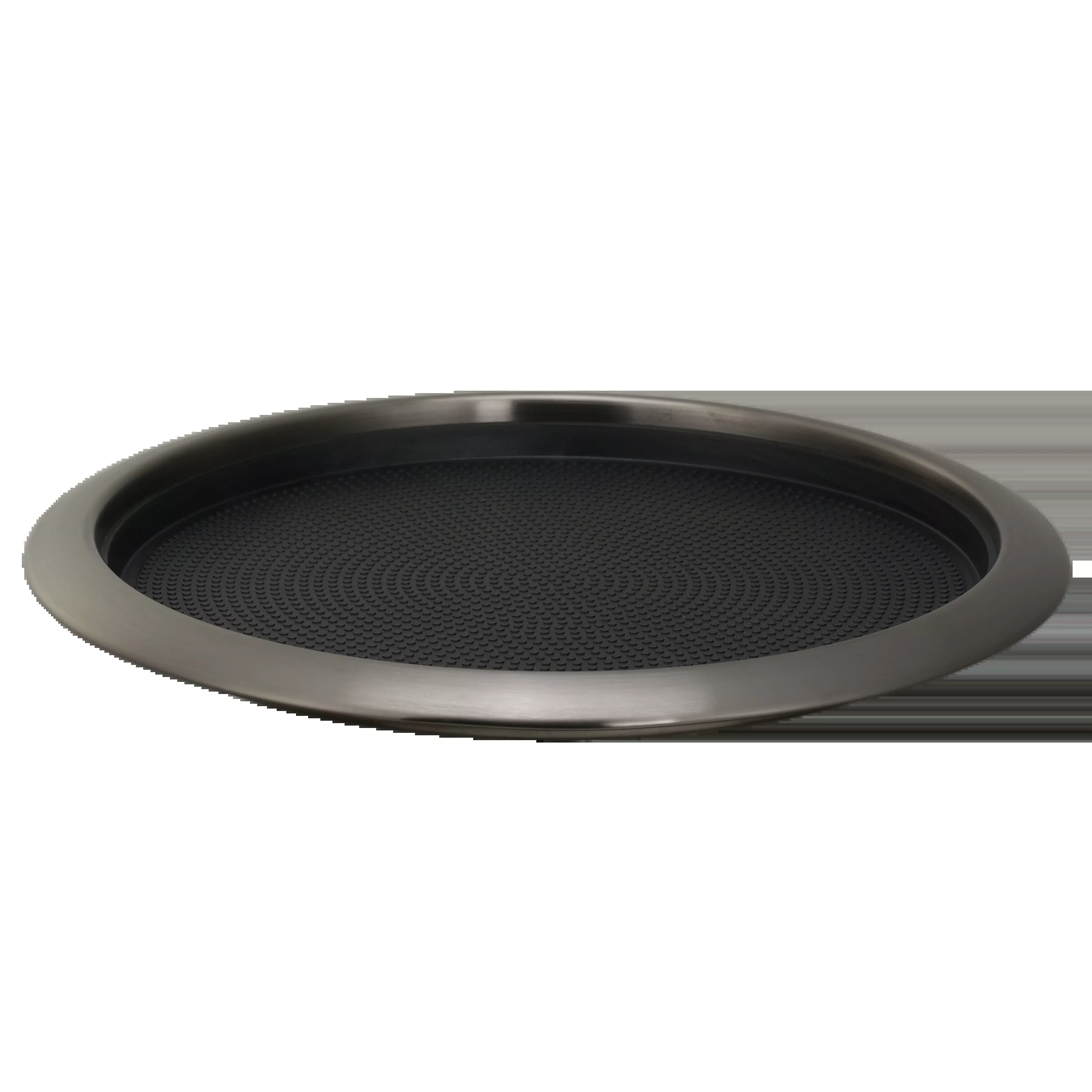 Non-Slip Removable Insert 14 in. Medium Round Serving Tray in Dark Tungsten