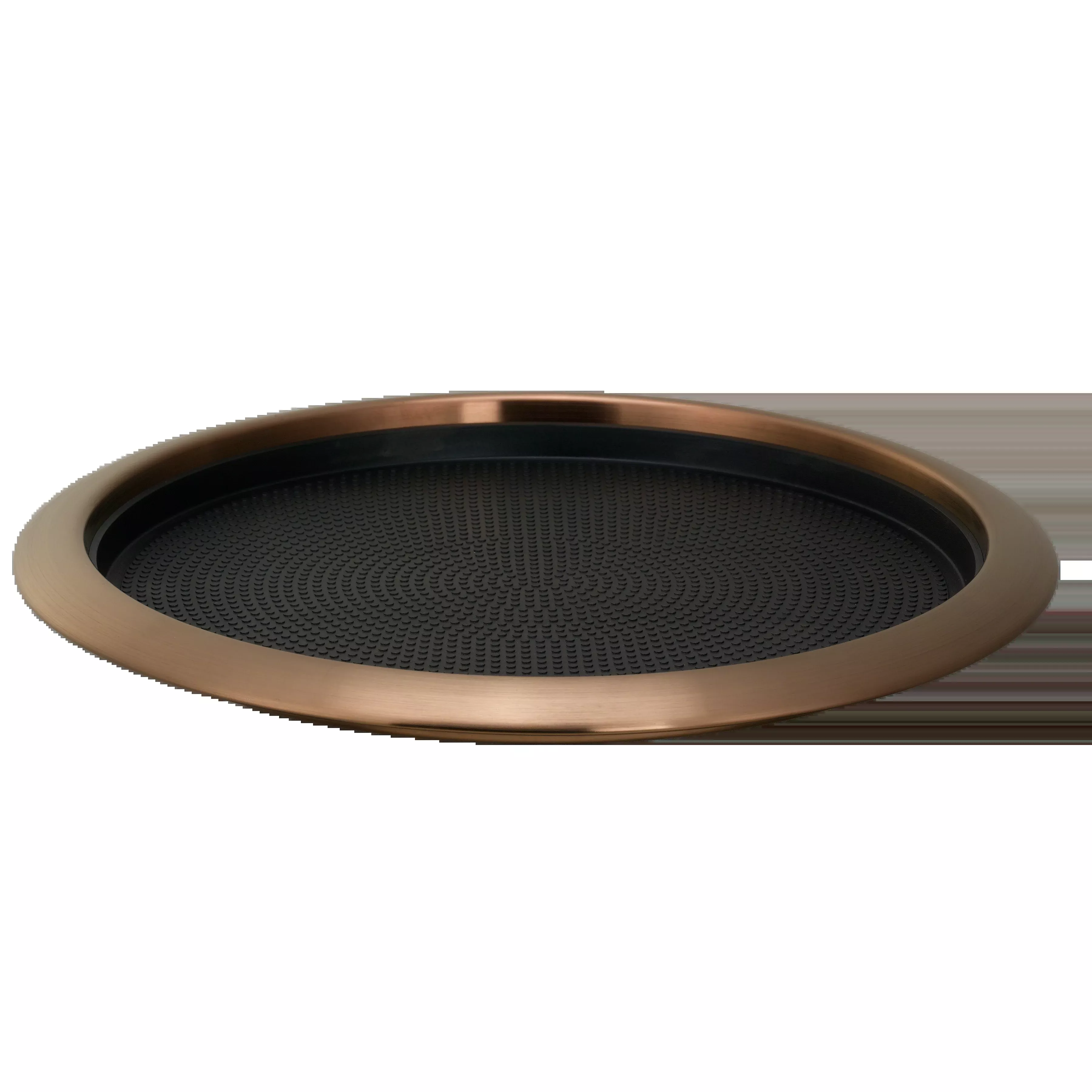 Non-Slip Removable Insert 14 in. Medium Round Serving Tray in Rose Gold