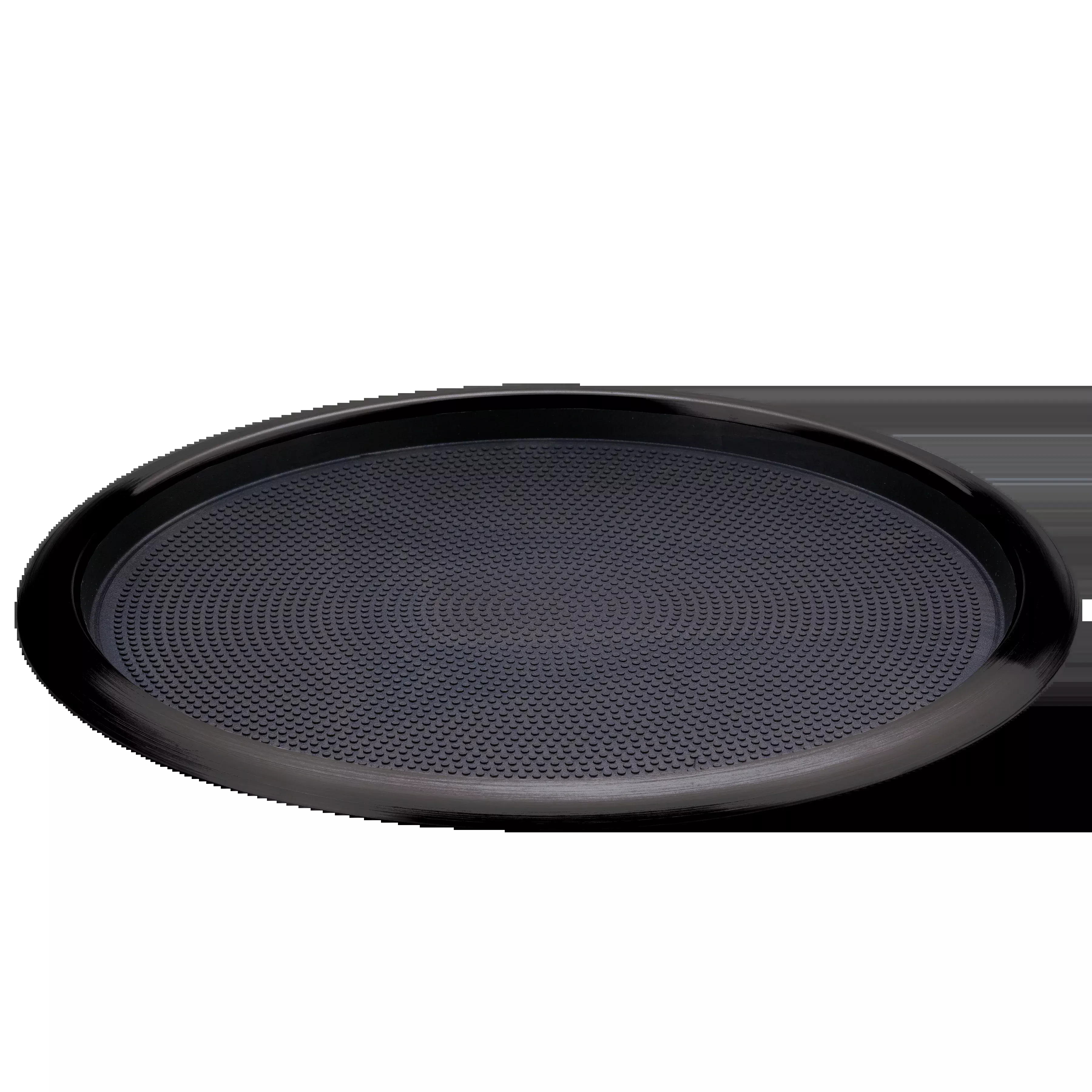Non-Slip Removable Insert 16 in. Large Round Serving Tray in Black Onyx
