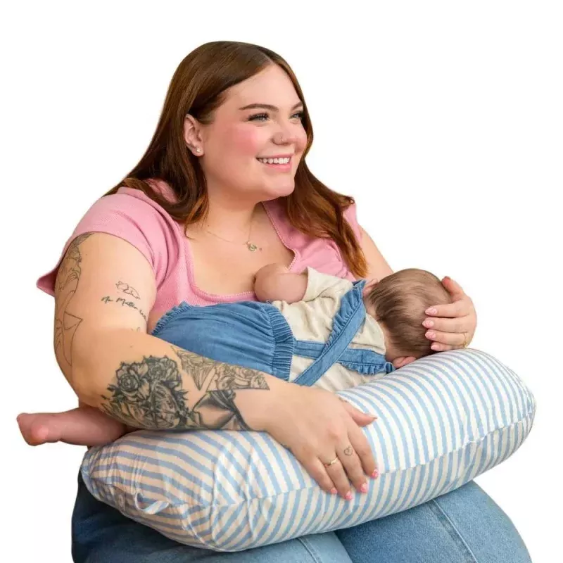 Nursing Pillow - Vintage Blue Stripes