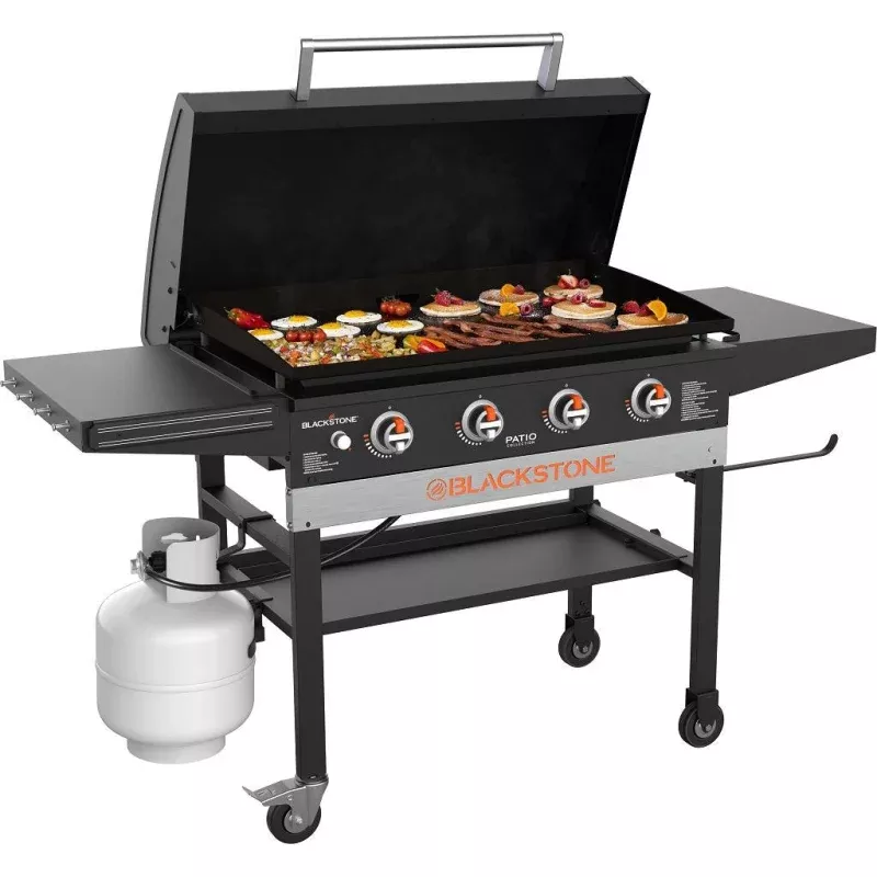 Patio 36in Cart Griddle W/Hood-Black