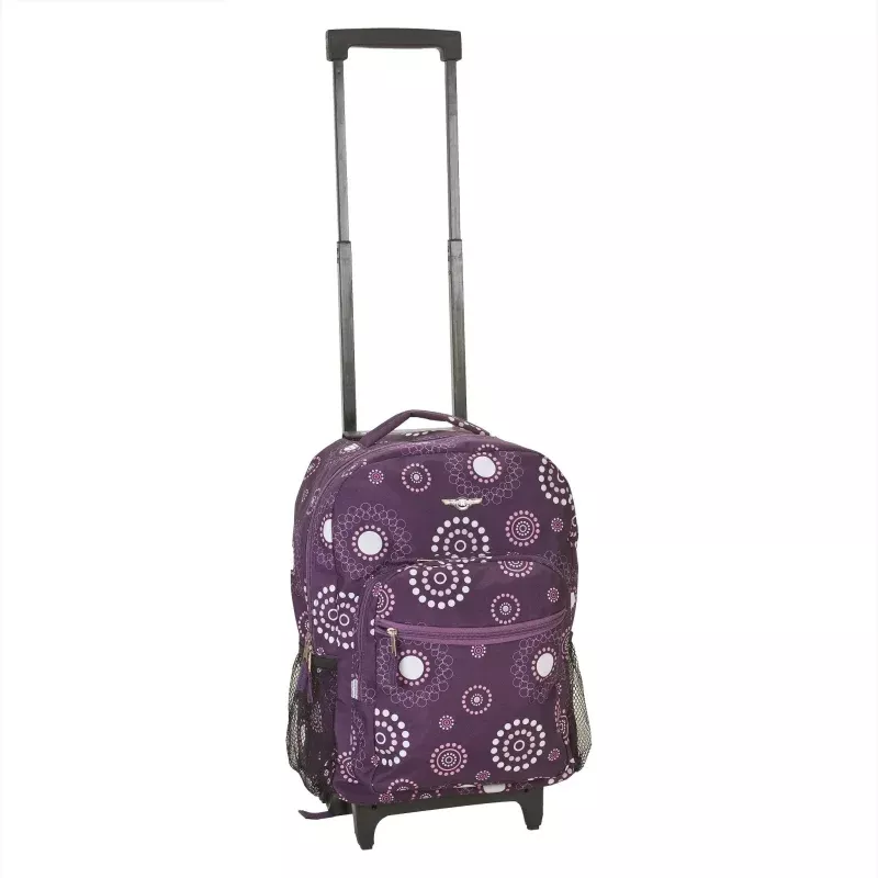Roadster Rolling 17" Backpack - Purple/White