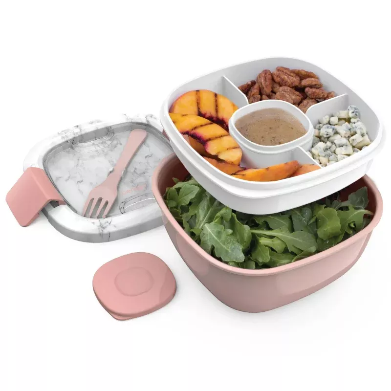 Stackable Salad Lunch Container - Blush Marble