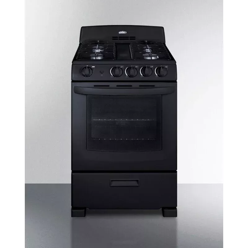 Summit RG2402B 24" Wide Gas Range Black