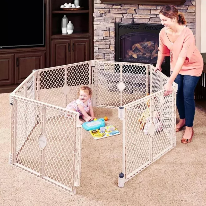Superyard 6 Panel Free Standing Play Yard - Sand 26 inch