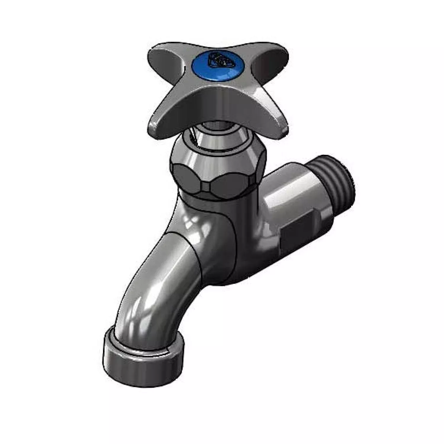 T&S Brass B-0703 Splash Mount Sill Faucet - 3-1/4" Spout