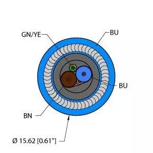 TURCK BLU,PVC,1STPDX18+1X18,IAA,ITCERDB,FF Fieldbus Technology Cable