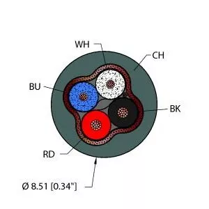 TURCK CHA,TPE,2STPX22,S-DB,AWM,DN,FL Fieldbus Technology Cable