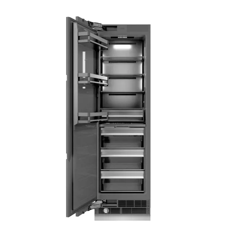 ZLINE RBCFVZ24MB Autograph Edition 24 In. 12.4 Cu. Ft. Panel Ready Column Freezer With Graphite Gray Interior And Matte Black Accents Graphite Gray, Matte Black