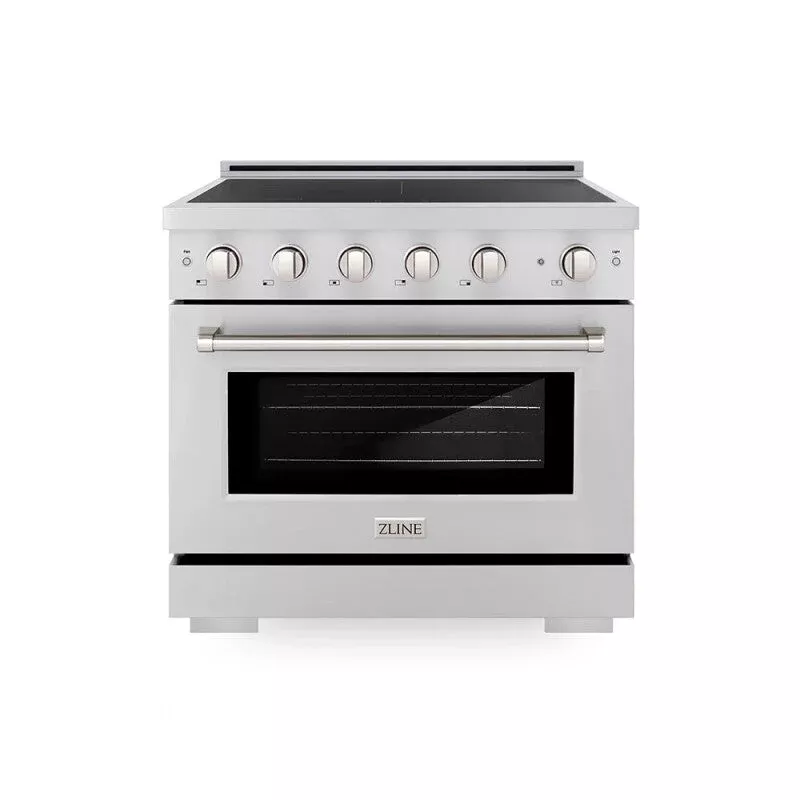 ZLINE SINR36 36 In. 5.2 Cu. Ft. Paramount Induction Range With 5 Element Cooktop And Electric Convection Oven In Stainless Steel